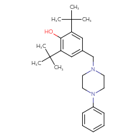 Chemical structure of 2,6-di-tert-butyl-4-[(4-phenylpiperazin-1-yl)methyl]phenol - CSSB00160243285