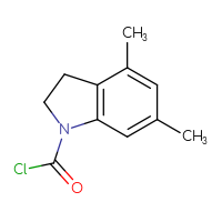 Chemical structure of 4,6-dimethyl-2,3-dihydro-1H-indole-1-carbonyl chloride - CSSB06599483563