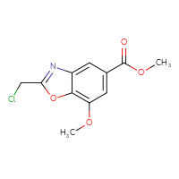 Chemical structure of methyl 2-(chloromethyl)-7-methoxy-1,3-benzoxazole-5-carboxylate - CSSB00025732160