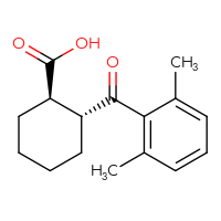 Chemical structure of (1R,2R)-2-(2,6-dimethylbenzoyl)cyclohexane-1-carboxylic acid - CSSB00025754549