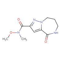 Chemical structure of N-methoxy-N-methyl-4-oxo-4H,5H,6H,7H,8H-pyrazolo[1,5-a][1,4]diazepine-2-carboxamide - CSSB05372099632