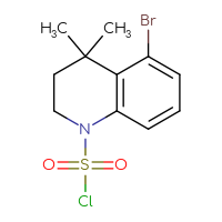 Chemical structure of 5-bromo-4,4-dimethyl-1,2,3,4-tetrahydroquinoline-1-sulfonyl chloride - CSSB21224766422