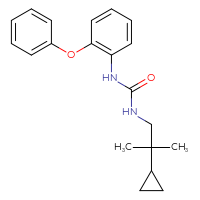 Chemical structure of 3-(2-cyclopropyl-2-methylpropyl)-1-(2-phenoxyphenyl)urea - CSSB21432520329