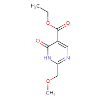 Chemical structure of ethyl 2-(methoxymethyl)-6-oxo-1,6-dihydropyrimidine-5-carboxylate - CSSB00011589432