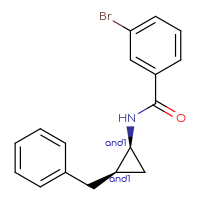 Chemical structure of rac-N-[(1R,2S)-2-benzylcyclopropyl]-3-bromobenzamide - CSSB21432555501