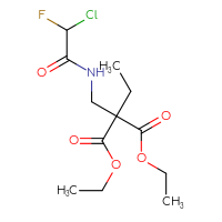 Chemical structure of 1,3-diethyl 2-[(2-chloro-2-fluoroacetamido)methyl]-2-ethylpropanedioate - CSSB21332055851
