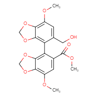 Chemical structure of methyl 4-[5-(hydroxymethyl)-7-methoxy-2H-1,3-benzodioxol-4-yl]-7-methoxy-2H-1,3-benzodioxole-5-carboxylate - CSSB00020617846