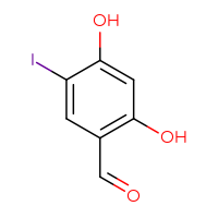 Chemical structure of 2,4-dihydroxy-5-iodobenzaldehyde - CSSB00010110360