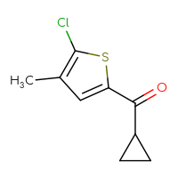 Chemical structure of (5-chloro-4-methylthiophen-2-yl)(cyclopropyl)methanone - CSSB00013885469