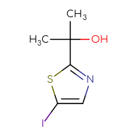 Chemical structure of 2-(5-iodo-1,3-thiazol-2-yl)propan-2-ol - CSSB20620689458