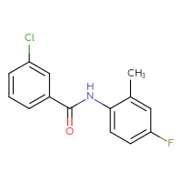 Chemical structure of 3-chloro-N-(4-fluoro-2-methylphenyl)benzamide - CSSB00026366630