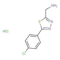Chemical structure of 1-[5-(4-chlorophenyl)-1,3,4-thiadiazol-2-yl]methanamine hydrochloride - CSSB06641419860