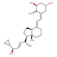 Chemical structure of (1R,3S,5Z)-5-{2-[(1R,3aS,4E,7aR)-1-[(2R,3E,5S)-5-cyclopropyl-5-hydroxypent-3-en-2-yl]-7a-methyl-octahydro-1H-inden-4-ylidene]ethylidene}-4-methylidenecyclohexane-1,3-diol - CSSB00020656683