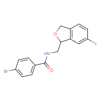 Chemical structure of 4-bromo-N-[(6-fluoro-1,3-dihydro-2-benzofuran-1-yl)methyl]benzamide - CSSB21432558130