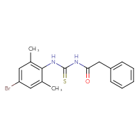 Chemical structure of 3-(4-bromo-2,6-dimethylphenyl)-1-(2-phenylacetyl)thiourea - CSSB00121660877