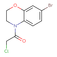 Chemical structure of 1-(7-bromo-3,4-dihydro-2H-1,4-benzoxazin-4-yl)-2-chloroethan-1-one - CSSB00010970581