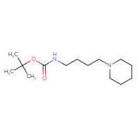 Chemical structure of tert-butyl N-[4-(piperidin-1-yl)butyl]carbamate - CSSB06256329043