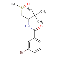 Chemical structure of 3-bromo-N-(1-methanesulfinyl-3,3-dimethylbutan-2-yl)benzamide - CSSB01799975014