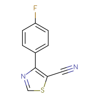 Chemical structure of 4-(4-fluorophenyl)-1,3-thiazole-5-carbonitrile - CSSB00044016575