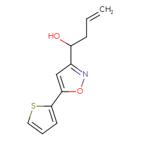 Chemical structure of 1-[5-(thiophen-2-yl)-1,2-oxazol-3-yl]but-3-en-1-ol - CSSB21246453270
