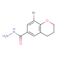 Chemical structure of 8-bromo-3,4-dihydro-2H-1-benzopyran-6-carbohydrazide - CSSB15025081250