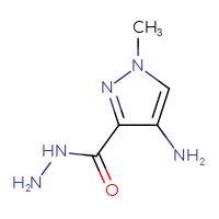 Chemical structure of 4-amino-1-methyl-1H-pyrazole-3-carbohydrazide - CSSB00015319039