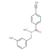 Chemical structure of 4-ethynyl-N-methyl-N-[(3-methylphenyl)methyl]benzamide - CSSB02022710522
