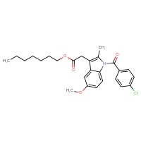 Chemical structure of heptyl 2-[1-(4-chlorobenzoyl)-5-methoxy-2-methyl-1H-indol-3-yl]acetate - CSSB00161153987