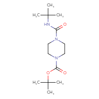 Chemical structure of tert-butyl 4-(tert-butylcarbamoyl)piperazine-1-carboxylate - CSSB00000024706