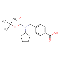 Chemical structure of 4-({[(tert-butoxy)carbonyl](cyclopentyl)amino}methyl)benzoic acid - CSSB00010289163