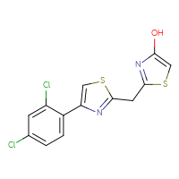 Chemical structure of 2-{[4-(2,4-dichlorophenyl)-1,3-thiazol-2-yl]methyl}-1,3-thiazol-4-ol - CSSB00025738050