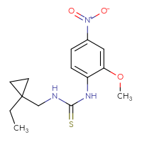 Chemical structure of 3-[(1-ethylcyclopropyl)methyl]-1-(2-methoxy-4-nitrophenyl)thiourea - CSSB06985969115