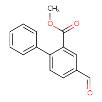 Chemical structure of methyl 4-formyl-[1,1'-biphenyl]-2-carboxylate - CSSB00102765158