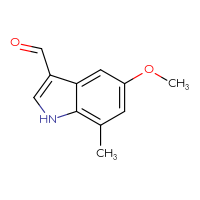 Chemical structure of 5-methoxy-7-methyl-1H-indole-3-carbaldehyde - CSSB00010316819