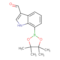 Chemical structure of 7-(4,4,5,5-tetramethyl-1,3,2-dioxaborolan-2-yl)-1H-indole-3-carbaldehyde - CSSB00011098870
