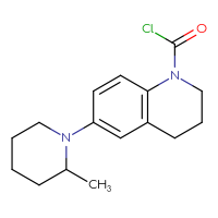 Chemical structure of 6-(2-methylpiperidin-1-yl)-1,2,3,4-tetrahydroquinoline-1-carbonyl chloride - CSSB21224770892