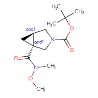 Chemical structure of rac-tert-butyl (1R,5R)-1-[methoxy(methyl)carbamoyl]-3-azabicyclo[3.1.0]hexane-3-carboxylate - CSSB00160485463