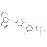 Chemical structure of (2S)-3-{4-[(tert-butoxy)carbonyl]-2-methylphenyl}-2-({[(9H-fluoren-9-yl)methoxy]carbonyl}amino)propanoic acid - CSSB20906343997