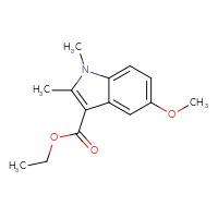 Chemical structure of ethyl 5-methoxy-1,2-dimethyl-1H-indole-3-carboxylate - CSSB00046189451