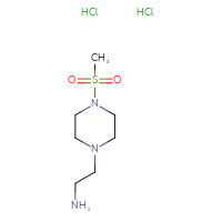 Chemical structure of 2-(4-methanesulfonylpiperazin-1-yl)ethan-1-amine dihydrochloride - CSSB06454646351