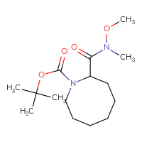 Chemical structure of tert-butyl 2-[methoxy(methyl)carbamoyl]azocane-1-carboxylate - CSSB02128824283