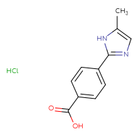 Chemical structure of 4-(5-methyl-1H-imidazol-2-yl)benzoic acid hydrochloride - CSSB21432534585
