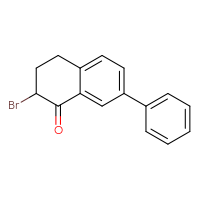 Chemical structure of 2-bromo-7-phenyl-1,2,3,4-tetrahydronaphthalen-1-one - CSSB20621662762