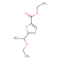 Chemical structure of ethyl 2-(1-ethoxyethyl)-1,3-thiazole-5-carboxylate - CSSB01992324628