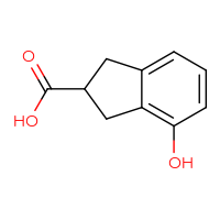 Chemical structure of 4-hydroxy-2,3-dihydro-1H-indene-2-carboxylic acid - CSSB00009862393