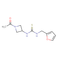 Chemical structure of 3-(1-acetylazetidin-3-yl)-1-[(furan-2-yl)methyl]thiourea - CSSB21432521592