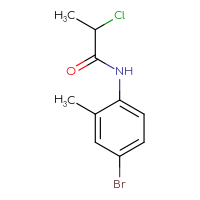 Chemical structure of N-(4-bromo-2-methylphenyl)-2-chloropropanamide - CSSB00011196929