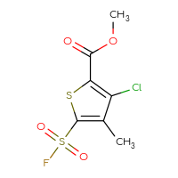 Chemical structure of methyl 3-chloro-5-(fluorosulfonyl)-4-methylthiophene-2-carboxylate - CSSB00102888206
