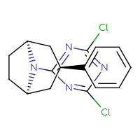 Chemical structure of (1R,3R,5S)-8-(4,6-dichloro-1,3,5-triazin-2-yl)-3-phenyl-8-azabicyclo[3.2.1]octane - CSSB21332147586