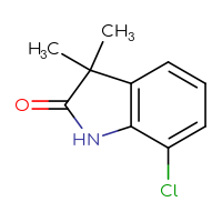 Chemical structure of 7-chloro-3,3-dimethyl-2,3-dihydro-1H-indol-2-one - CSSB00012180364